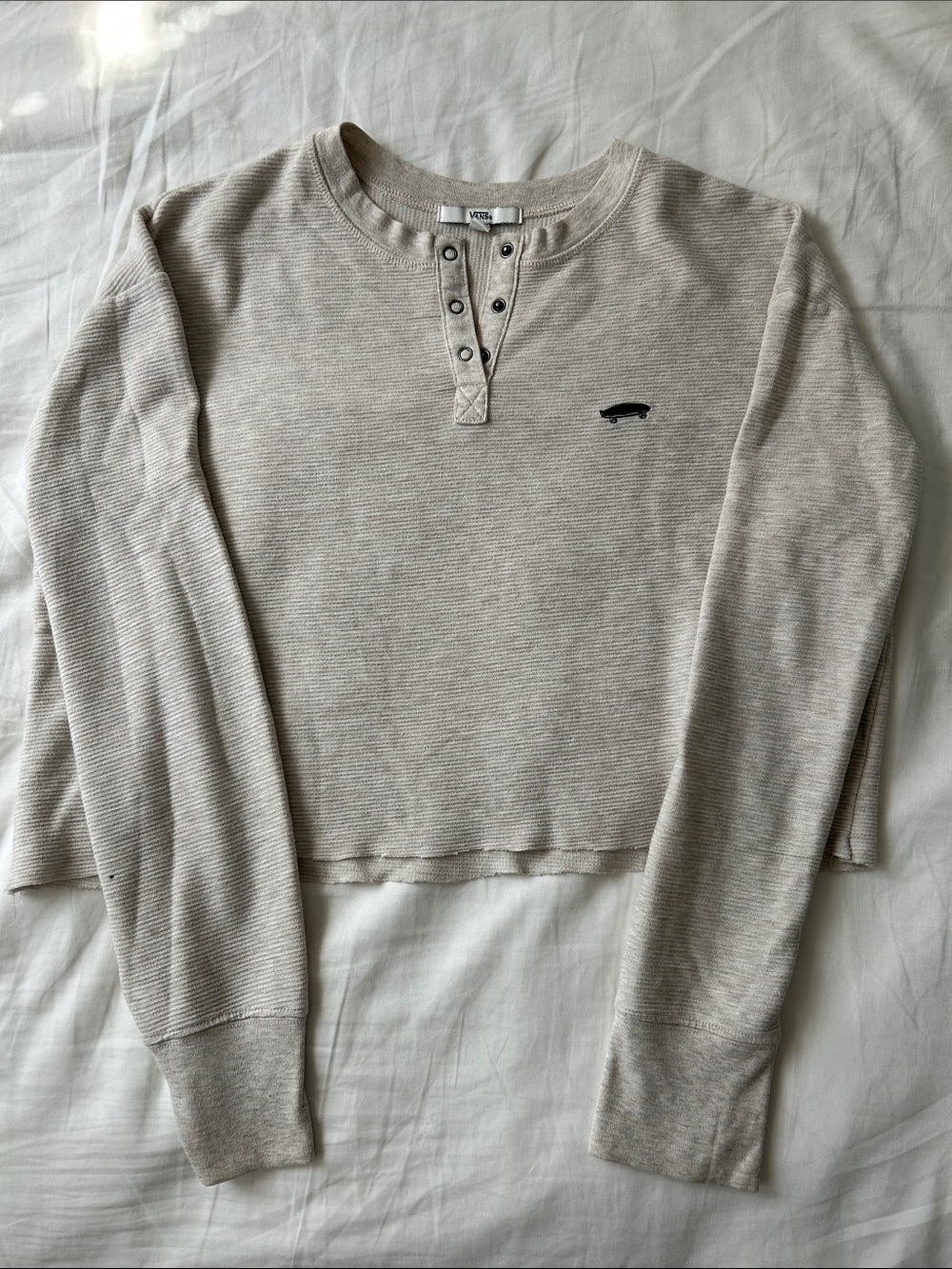 Vans Cropped Salton Henley Shirt - Medium